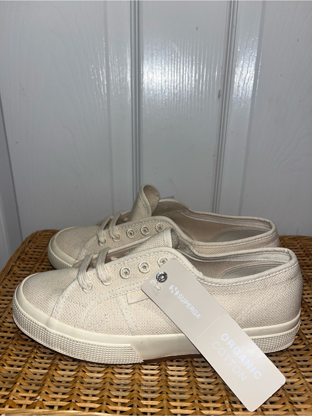 SUPERGA Cotu 2750 low top organic canvas sneakers in Off White NWT